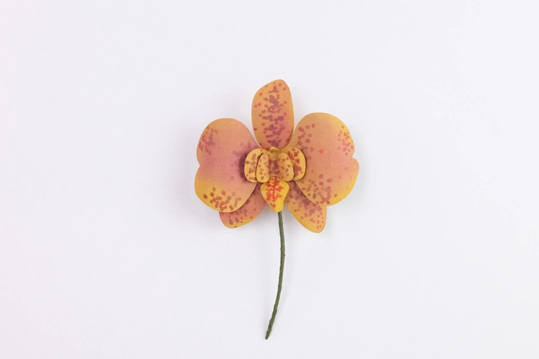 Orchid magnet made with natural colors.