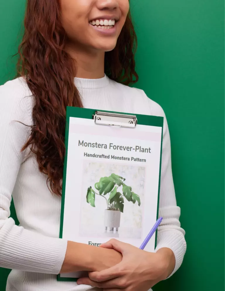 Monstera Forever-Plant pattern to make a fabric plant.